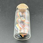 Set Of 10x Contemporary Handmade Art Glass Marbles Jar Of Peewee Mibs Mini Swirl
