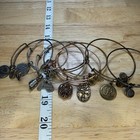 Alex And Ani Mixed Metal Celestial Disney Initial Charm Bangle Bracelet Lot Of 8