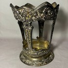 Godinger Silverplate Ornate Pedestal Candle Holder Vase Stand 8    Floral