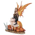 Pt Nene Thomas Autumn Fairy Sitting On The Pumpkin Figurine Statue