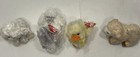Ty Basket Beanies Lot O 4 Sunlight Duck  Baashful   Fleecia Sheep    Hobsy Bunny
