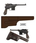 Mauser C96 Leather Flap Holster     ustom Made   Unique Design   Vintage Look