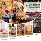 Pre-lit Artificial Christmas Tree Snow Flocked Holiday Decor For Indoor Outdoor