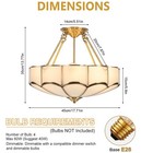 Vintage Ceiling Light Chandelier Stained Glass Lamp Flush Mount Fixture 100-240v