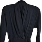 80 s Vintage Howard Wolf Black Long Sleeve Pleated Dress Size 8 Medium Retro Mod