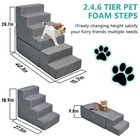 Litail Dog Stairs For Bed 30h Small Dogs 6-step Sturdy Foam Dog Steps For High