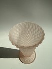 Indiana Glass Vintage Pink Satin Frosted Diamond Point 8  Vase