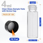 100 200 500pcs 4ml Glass Vials Clear Small Bottle Lab Vials Sample Vials W  Caps