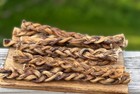 5 Piece 12inch  Braided Bully Sticks Heavy Natural Dog Chews Treats   extra Thick