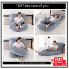 Pregnancy Pillow J Shaped Full Body Pillow With Velvet Cover Grey Maternity Pill