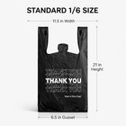 1 6 Size Black Grocery T-shirt Bags    thank You    21x6 5x11 5 0 51 Mil