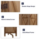 4 Panel Wood Room Dividers Freestanding Screens Folding Privacy Wall Brown