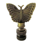 Lot Of 2   butterfly Shade Finial Antique Brass - Finial Thread  29