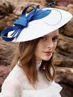 Royalblue Women s Straw Wide Brim Hat For Church kentucky Derby Fascinators Hats