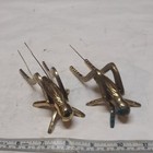 Lot Of 2 Vintage Solid Brass Grasshopper Cricket Insect Figurine 4 l