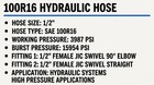 2wire 1 2  Hydraulic Hose Assembly  8jic Female Straight X  8jic 90degree 3987