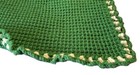 60  X 45  Green   White Stripes Handmade Crocheted Afghan Blanket Throw