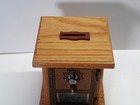 Vintage Post Office Box Door Safe Oak Wood Bank  6  T X 5 25  W X 5 50  D