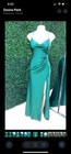 Emerald Elegance Glitter Evening Dress