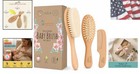 Natural Wooden Baby Hair Brush And Comb Set - Perfect Gift For Newborns