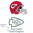 Kansas City Chiefs - Engraved Football Whiskey Decanter And 4 Glasses In Woodbox