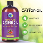 20oz 100  Pure Castor Oil - Cold-pressed  Unrefined  Hexane-free - Bpa Free Plas