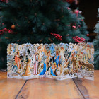 Merry Christmas 5-piece Long Greeting Card Religious Christmas Nativity Scene