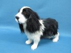Real Genuine Fur Black   White Border Collie Spaniel Dog Figure