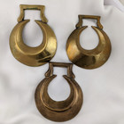Brass Horse Medallion Antique Lot Of 3 Crescent Moon Cast Patina Cottagecore