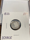 1833-p Capped Bust Silver Half Dime 5c H10c Extra Fine   xf   Plus 
