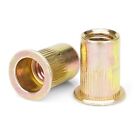 100 Pcs Rivet Nut Flat Head Threaded Insert 1 4-20 Unc Carbon Steel Nutsert Sae