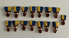 Vtg Lot Of 15 Wooden 2 Hole Buttons Hand Painted Haitian Warriors
