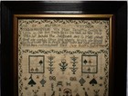 Early 19th Century Motif  Verse   Alphabet Sampler By Jane Heley - 1807