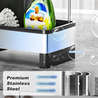 Bathroom Counter Organizer  Stainless Steel Toothbrush And Toothpaste Holders  E