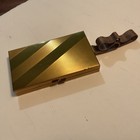 Vintage Compact Case Clutch gold Tone 2-sided W  Comb mirror lipstick