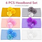 6 Pack Baby Girl Headbands Toddler Lace Bow Flower Hair Bands Accessories