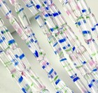 Tube Beads  Striped  14 X 4 Mm  Czech Crystal Glass Tube Beads  25 Pieces