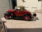 1931 Ford Model A Convertible Cabriolet Diecast Model Car 1 32 Red black Tan Top