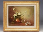 Beauty  E  Stern Floral Daisy   Cup Still Life O masonite Painting