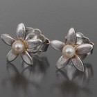 Tous Flower Motif Silver Pendant Necklace Earrings Accessorie Casual Style F342