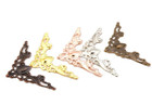Craftbuddyus 10pcs 42mm Brightgold Metal Book Album Decor Carved Corner Protecto
