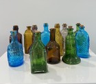 Vintage Lot 12 Vintage Miniature Glass Bottles 1970s Taiwan Bitters Apothecary