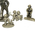 Lot Of 4 Pewter Figurines 1 Spoontiques 1970s Country Folk fishermen Tallest 5   