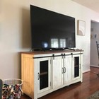 New 65   Solid Wood Credenza Farmhouse Tv Stand Buffet Sideboard Storage Cabinet