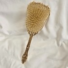 Vintage Lily Of The Vally Floral Gold-plated Hair Brush