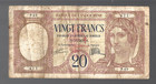 New Hebrides    1941 Nd    1x 20 Francs    With Overprint     Circulated one Note