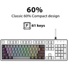 Snpurdiri 60  Wired Gaming Keyboard Rainbow Backlit Full Anti-ghosting Compact