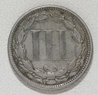 1865 Three Cent Nickel 3c Coin  q65