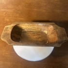 Vintage Rustic Hand Carved Mango Wood Dough fruit Bowl 10   x 4-3 4   