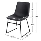 Dining Chairs Waterproof Faux Leather Side Chair With Metal Legs Black Set Of 4